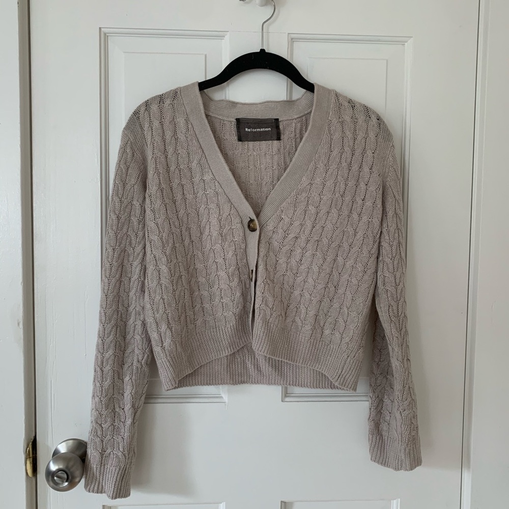 Reformation cropped cardigan
